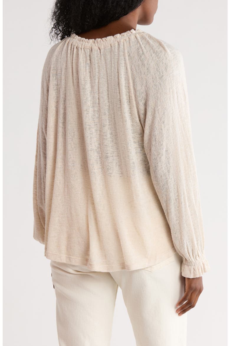 Long Sleeve Peasant Top, Alternate, color, NATURAL