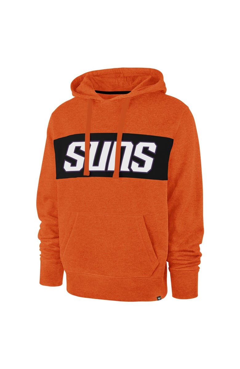 '47 Men's '47 Orange Phoenix Suns 2021/22 City Edition Wordmark Chest Pass Pullover Hoodie, Alternate, color, 