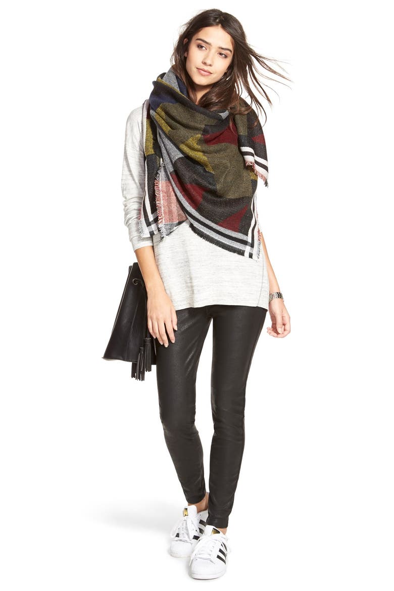 'Happy Hour' Faux Leather Leggings, Alternate, color, BLACK