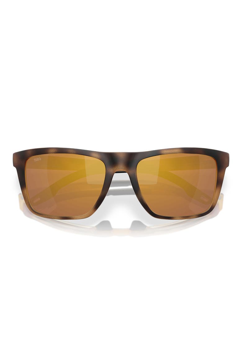 Mainsail 55mm Mirrored Polarized Rectangular Sunglasses, Alternate, color, MATTE TORTOISE/ GOLD 580G
