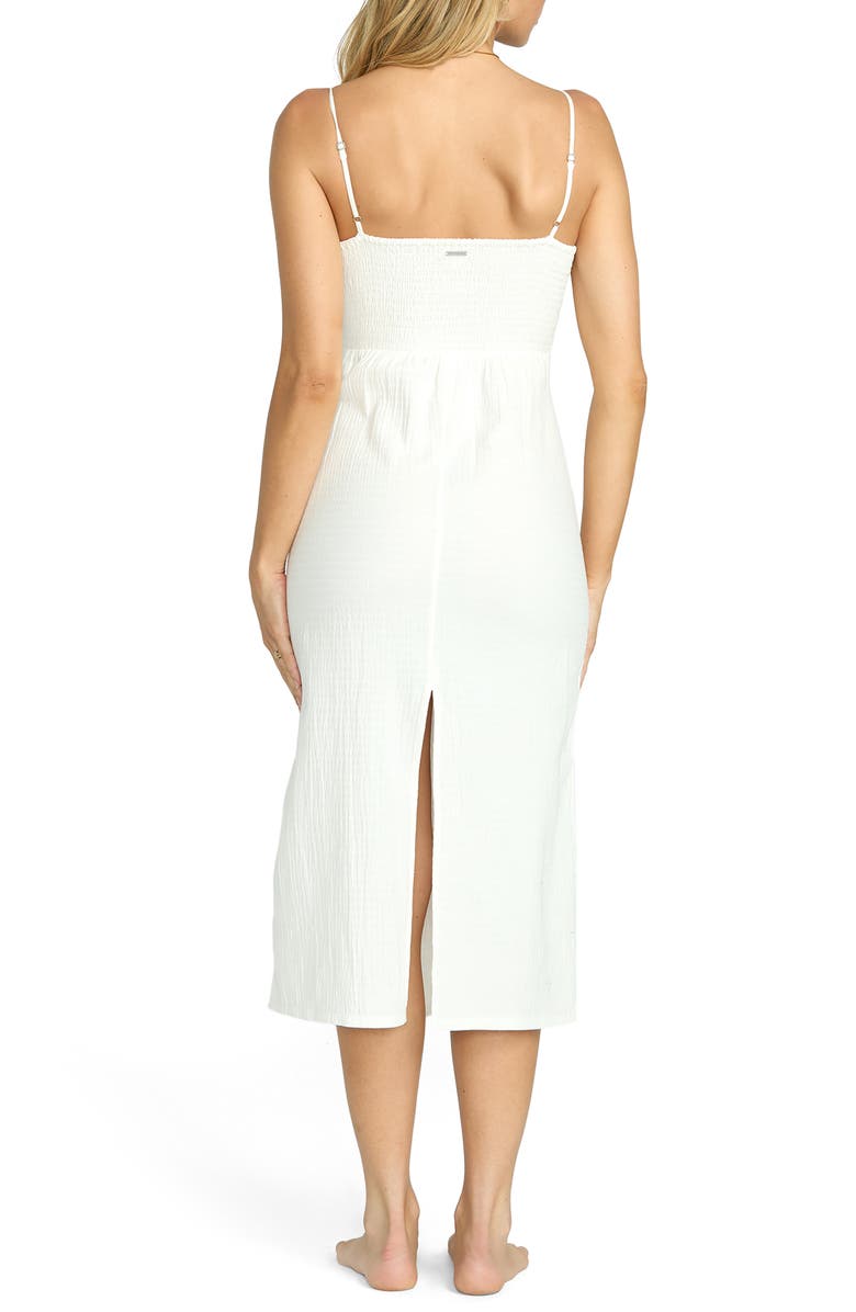 Billabong Crystal Clear Stretch Cotton Midi Sundress, Alternate, color, Salt Crystal