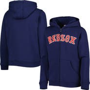 Outerstuff Youth Navy Boston Red Sox Wordmark Full-Zip Fleece Hoodie
