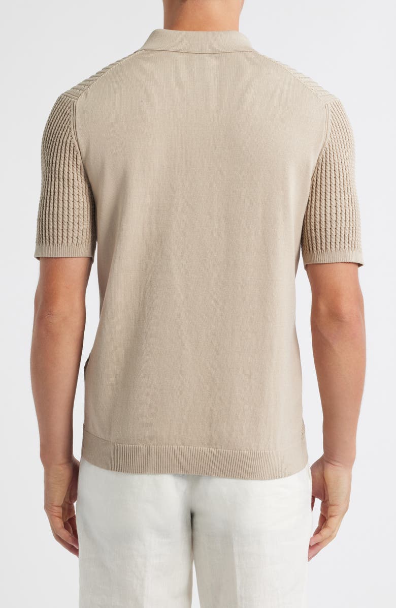 Reiss Merit Cotton Blend Polo, Alternate, color, Light Camel Brown
