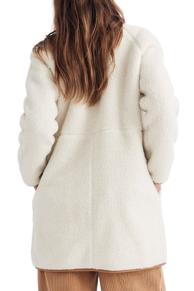 Faux Shearling Cocoon Coat, Alternate, color, BLEACHED LINEN