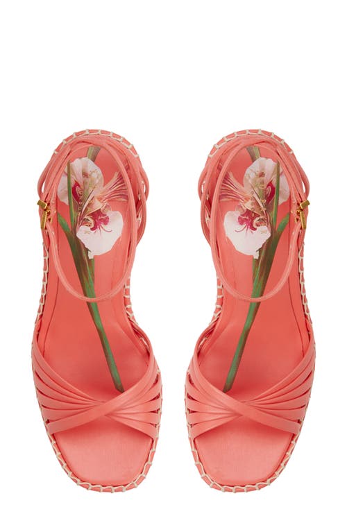 Ted Baker London Arabella Platform Wedge Sandal In Coral