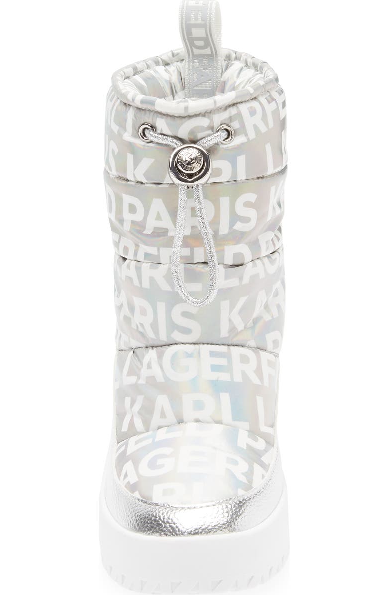 KARL LAGERFELD PARIS Berdina Wedge Boot, Alternate, color, Silver Iridescent