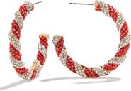 BaubleBar Mint Condition Crystal Hoop Earrings