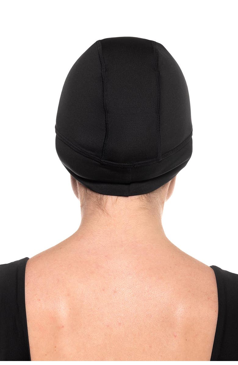Coolibar Unisex Aqua Sun Skully Cap - UPF 50+ Sun Protection - LumaLeo, Alternate, color, Black