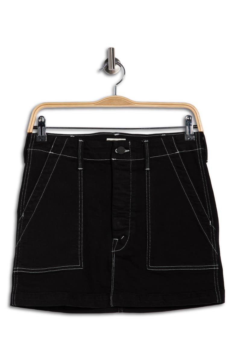 MOTHER The Private Miniskirt, Alternate, color, White Lines