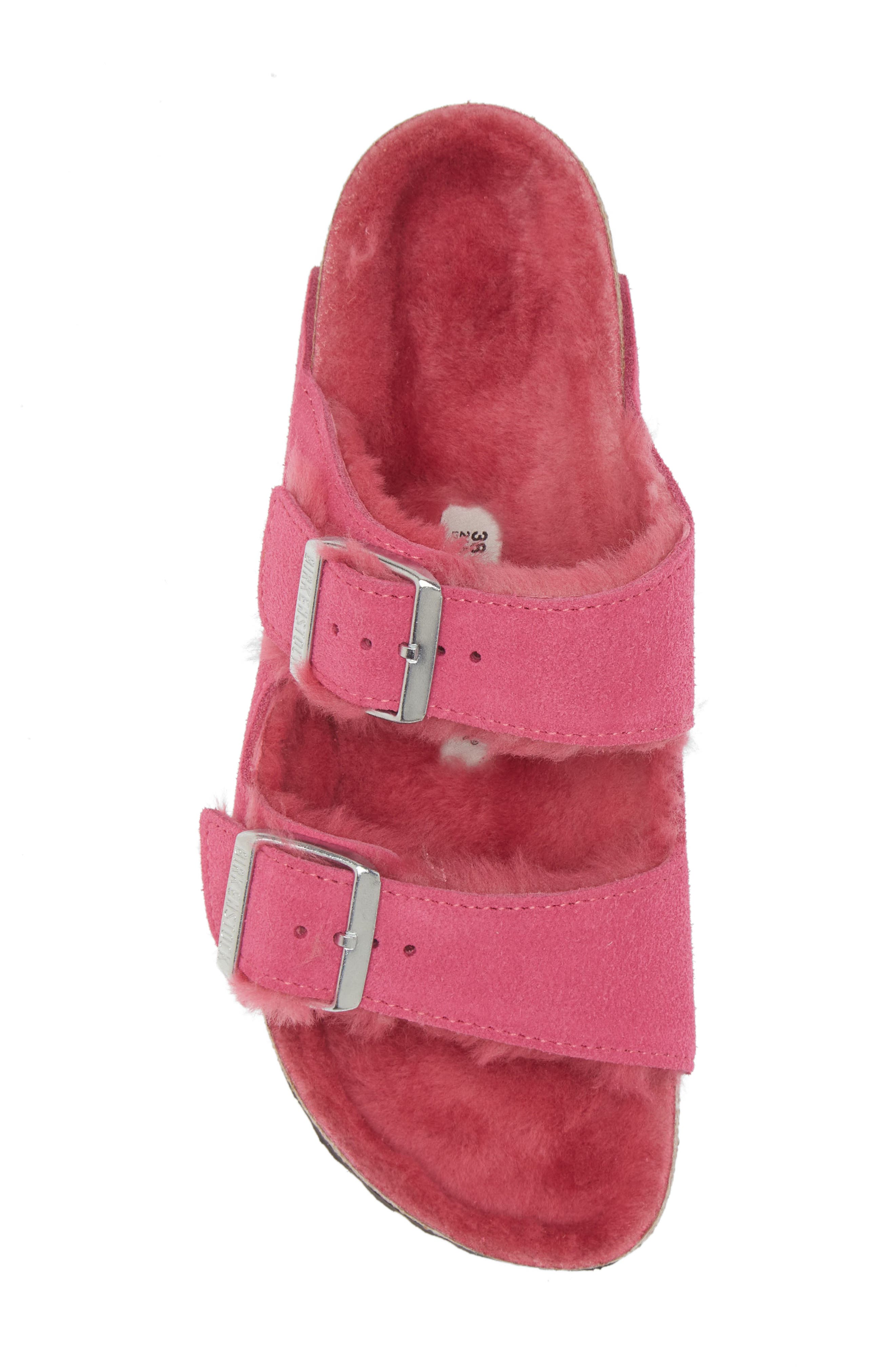 Arizona Genuine Shearling Lined Slide Sandal, Alternate, color, PINK