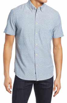 Faherty Playa Regular Fit Print Short Sleeve Button-Down Shirt