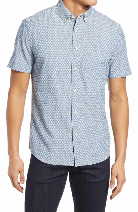 Faherty Playa Regular Fit Print Short Sleeve Button-Down Shirt