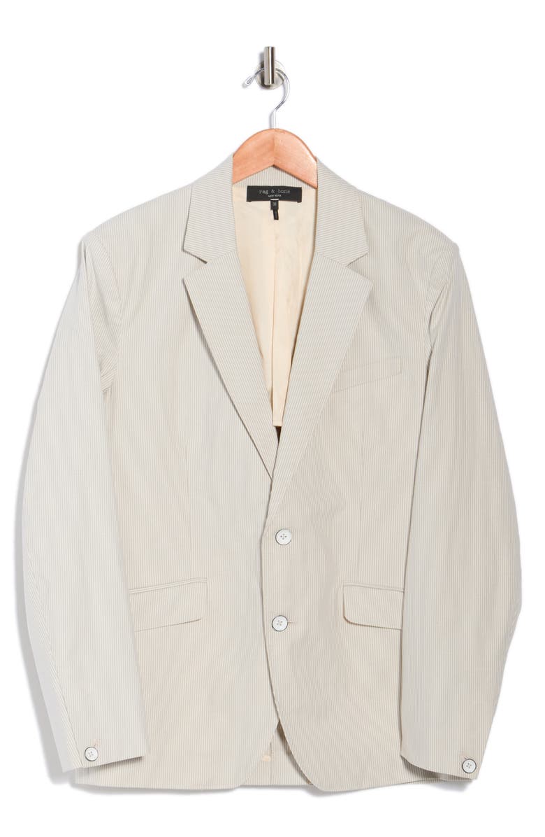 rag & bone Butler Stripe Notch Lapel Stretch Cotton Blazer, Main, color, Grey Stripes