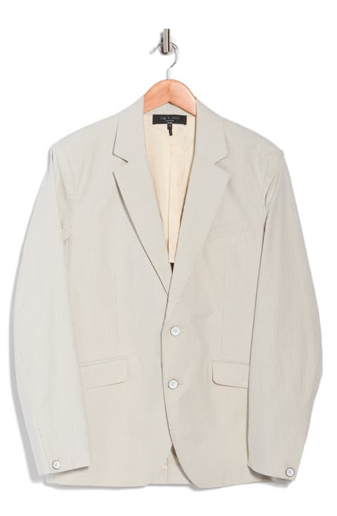 Butler Stripe Notch Lapel Stretch Cotton Blazer