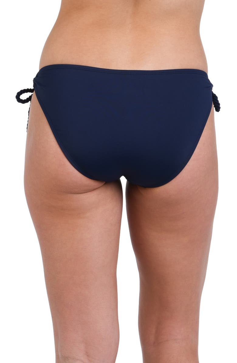 La Blanca Sea Scallops Hipster Bikini Bottoms, Alternate, color, Indigo