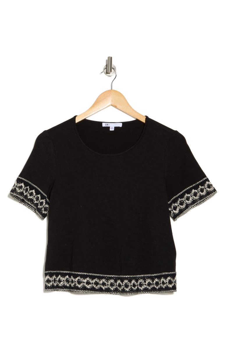 DR2 by Daniel Rainn Bordered Knit T-Shirt, Alternate, color, 