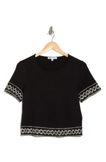 Daniel Rainn Bordered Knit T-shirt In Black