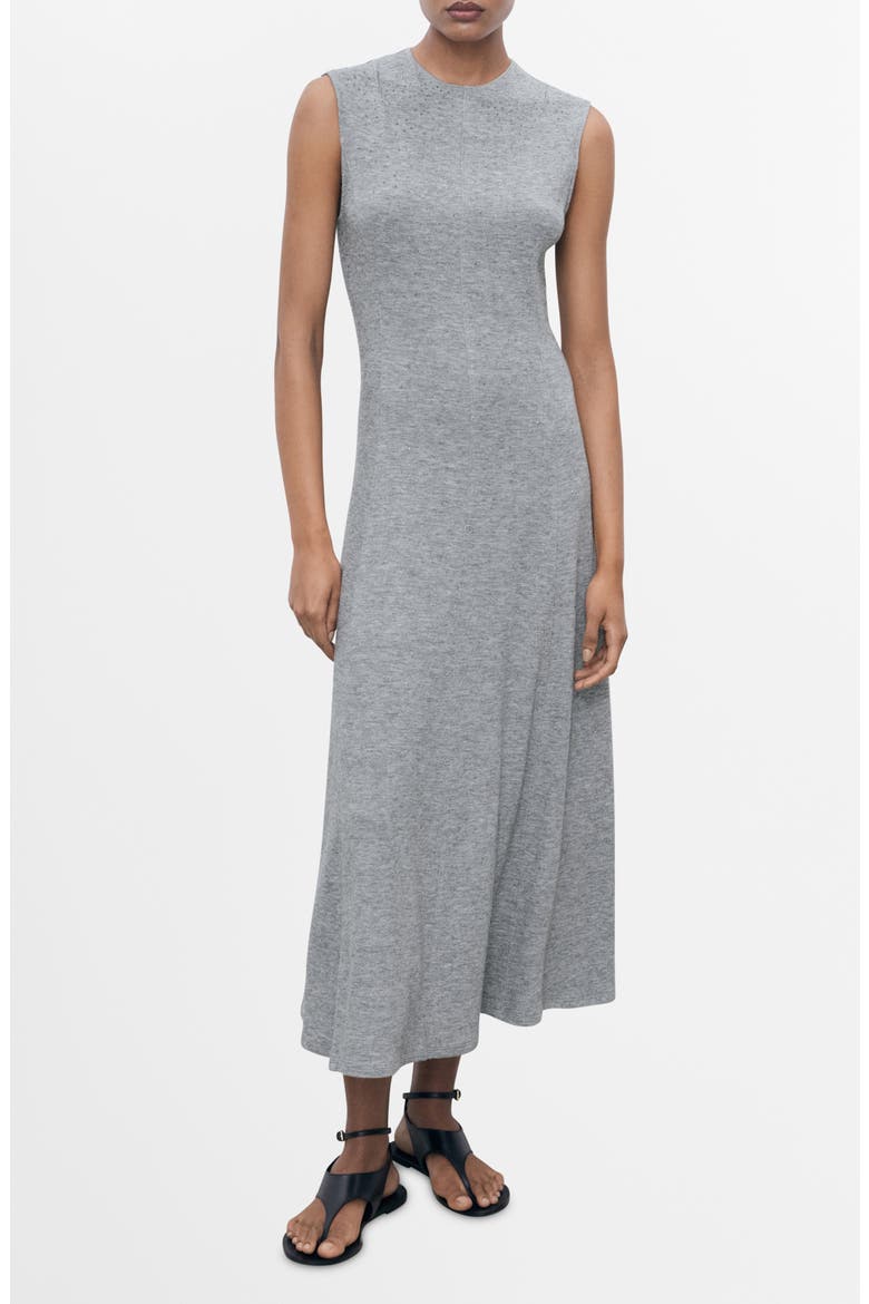 Crystal Studded Sleeveless Dress, Main, color, DARK HEATHER GREY