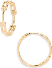 Monica Vinader Medium Signature Link Hoop Earrings