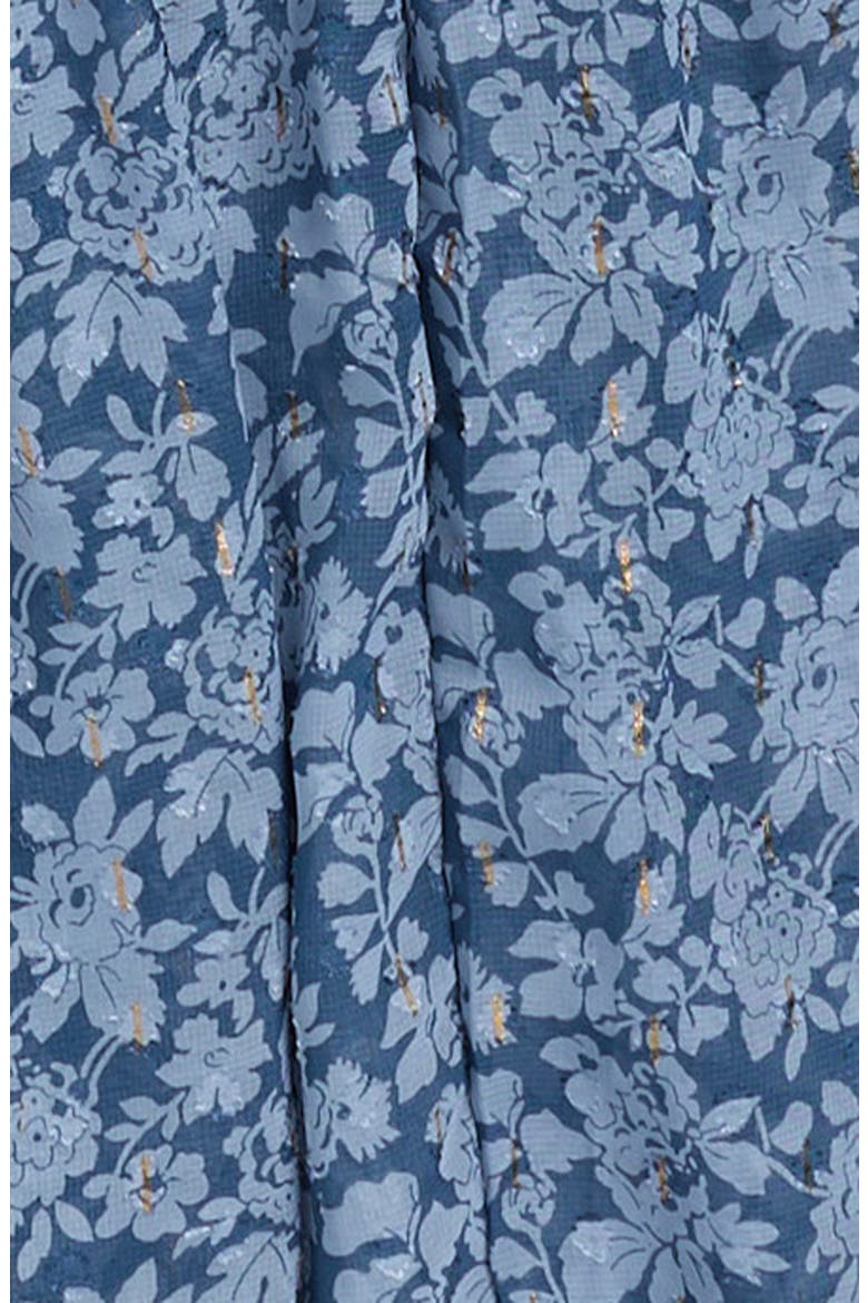 Tiered Floral Midi Dress, Alternate, color, NAVY/ BLUE