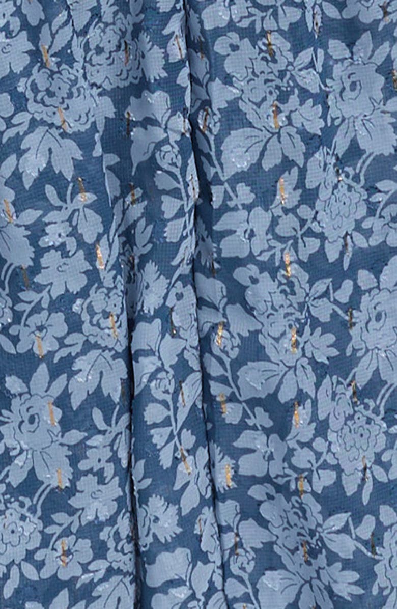 LOVE, NICKIE LEW Tiered Floral Midi Dress, Alternate, color, Navy/ Blue