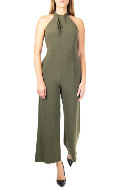 Twist Halter Knit Jumpsuit