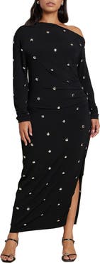 ELOQUII Draped Hardware Fitted Dress