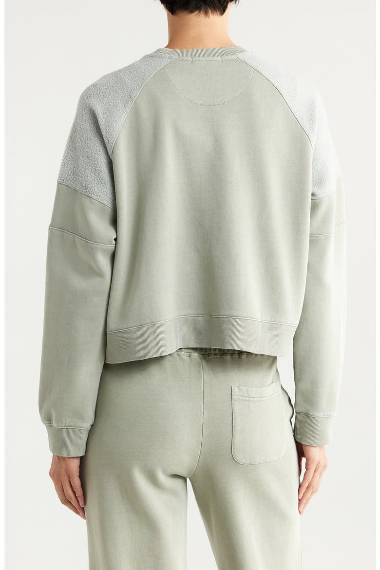 Cloud Nine Mixed Media Cotton Blend Crop Sweatshirt, Alternate, color, SHADOW
