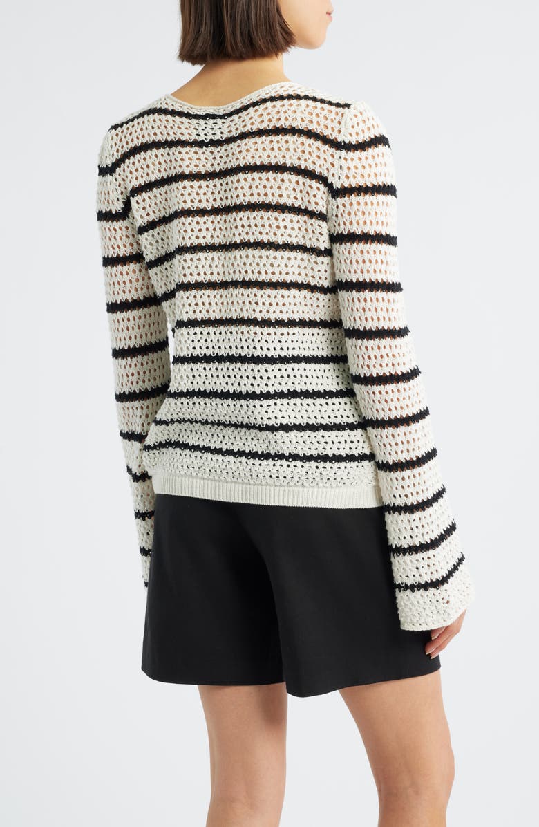 Bobeau Stripe Open Stitch Sweater, Alternate, color,