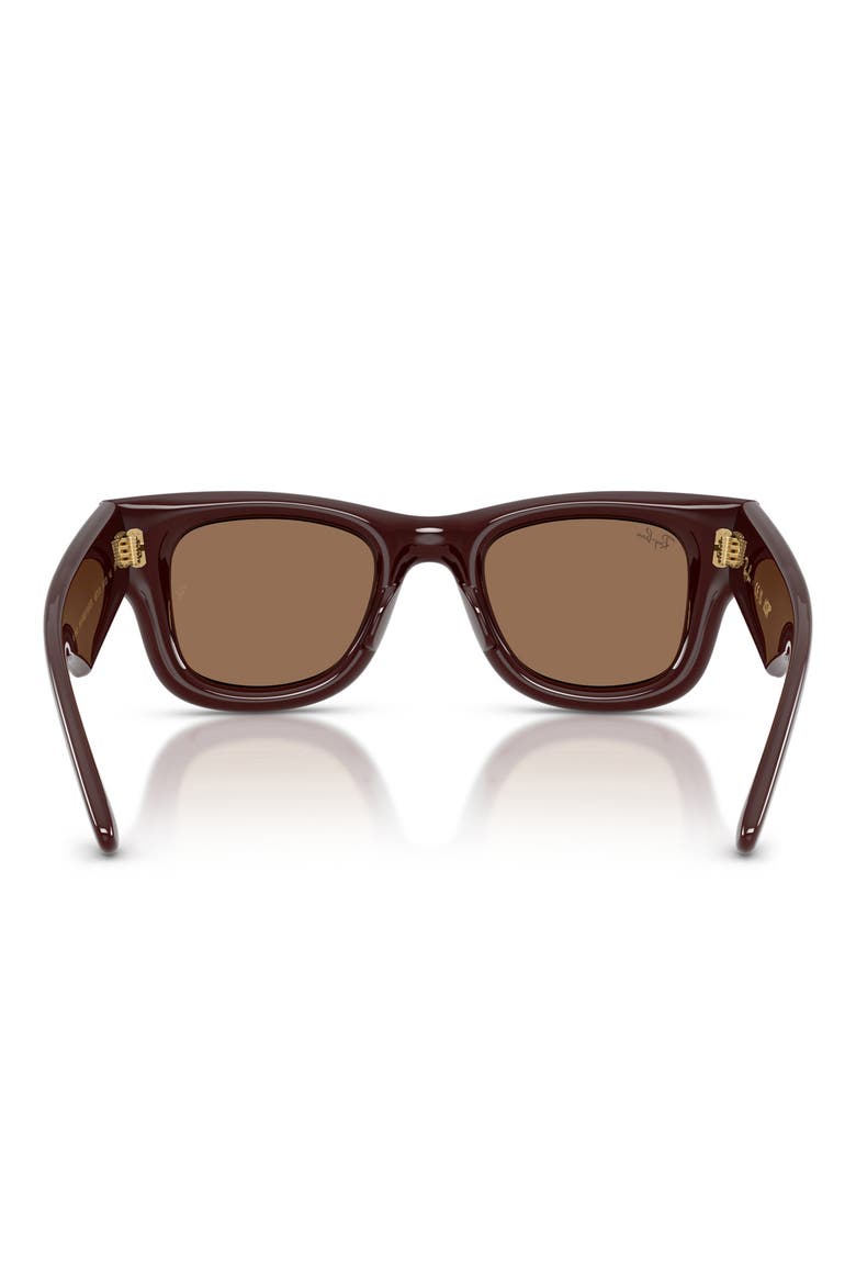 Wayfarer Puffer 47mm Square Sunglasses, Alternate, color, DARK BROWN / DARK BROWN