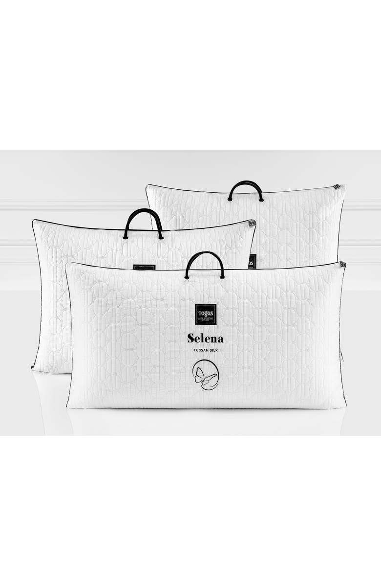 Togas Selena Tussah silk pillow, Alternate, color, White