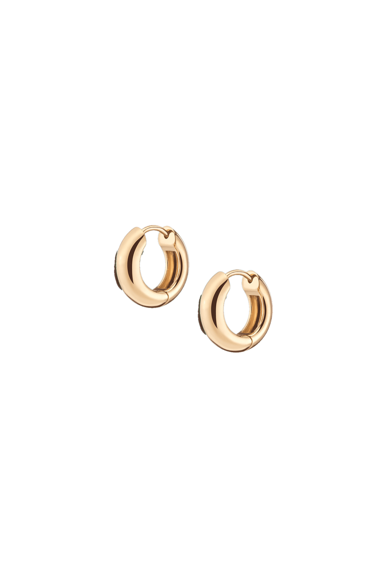 Chunky Hinged Hoop Earrings, Main, color, Yellow
