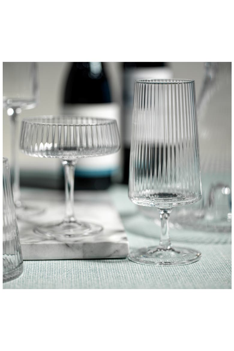 Benin Fluted Set of 4 Martini Glasses, Alternate, color, CLEAR
