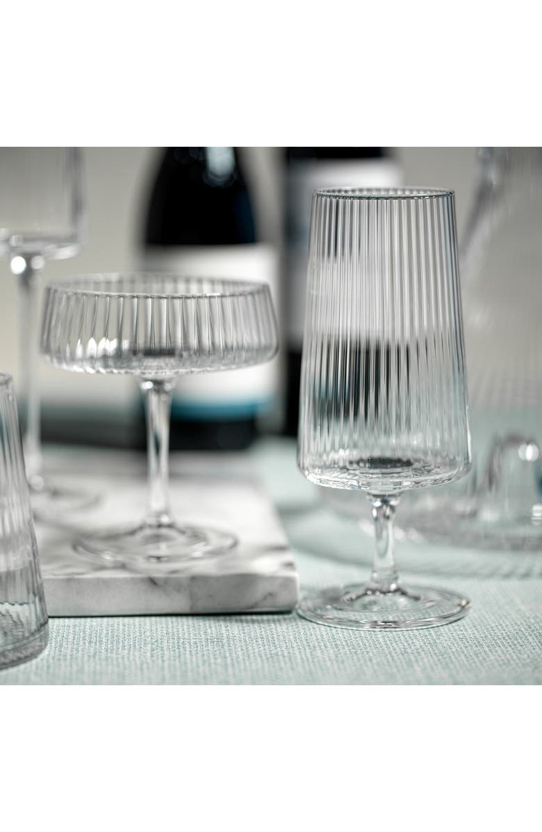 Zodax Benin Fluted Set of 4 Martini Glasses, Alternate, color, Clear