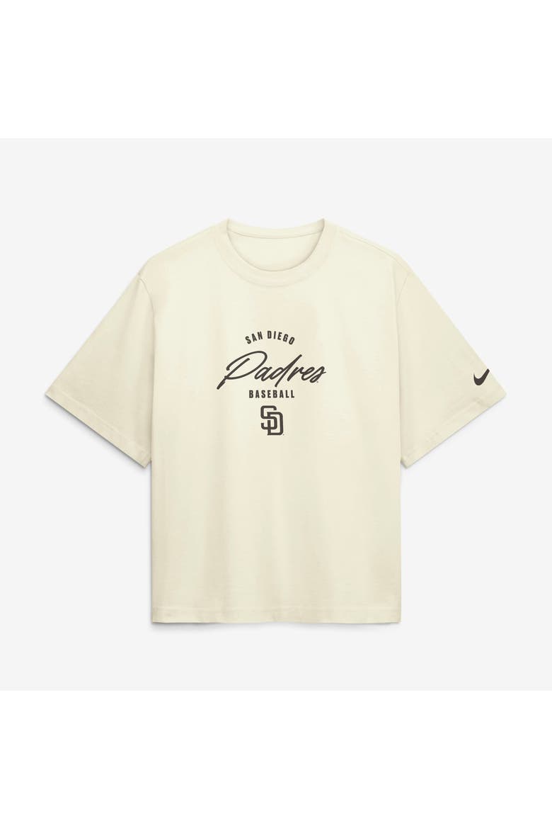 Women's Nike Jackson Merrill Cream San Diego Padres Premium Essentials Boxy Name & Number T-Shirt, Alternate, color, Cream