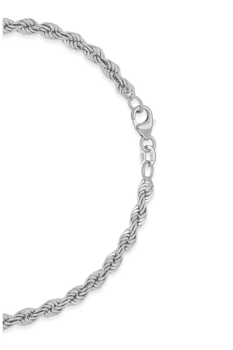 Men's 14K Gold Rope Chain Bracelet (Online Trunk Show), Alternate, color, 14K WHITE GOLD