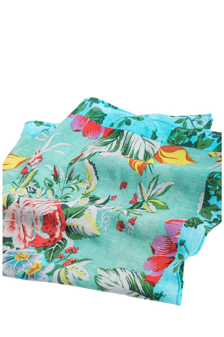 Serene Bloom Floral Print Scarf, Alternate, color, PASTEL GREEN