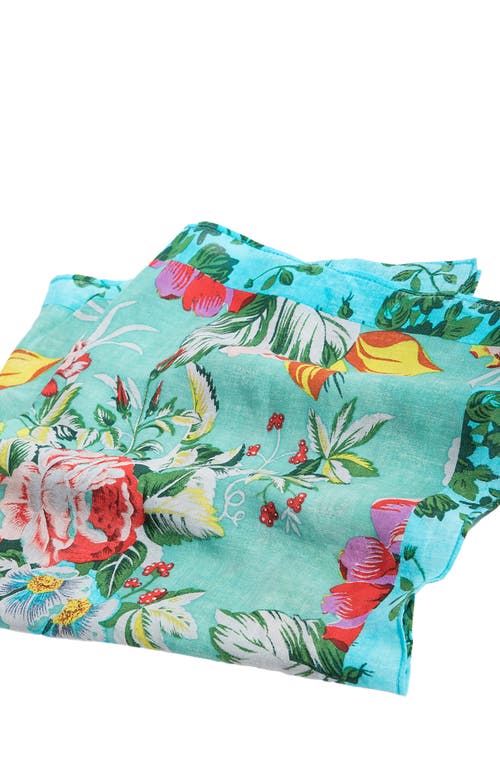 Saachi Serene Bloom Floral Print Scarf In Pastel Green