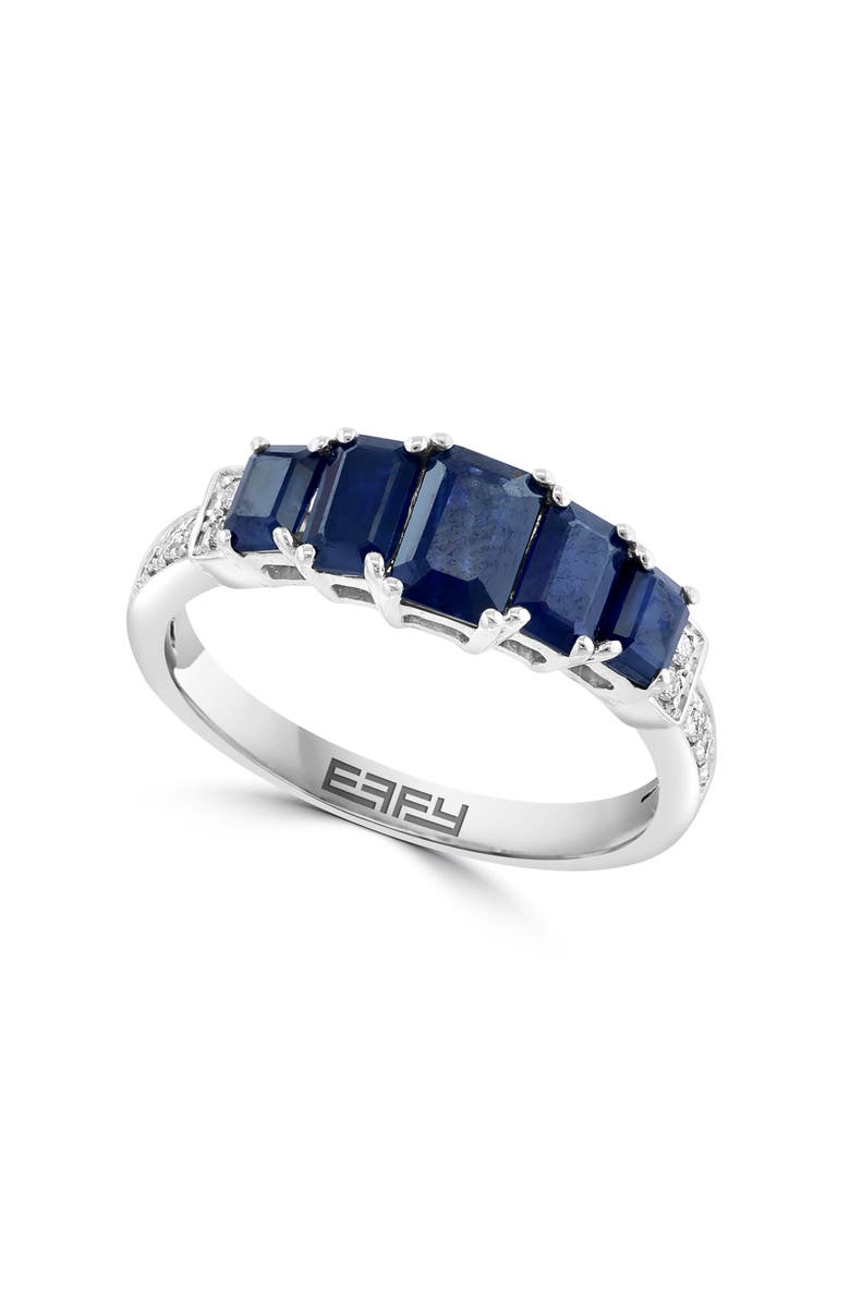 EFFY Sterling Silver Sapphire & Diamond Ring, Main, color, 