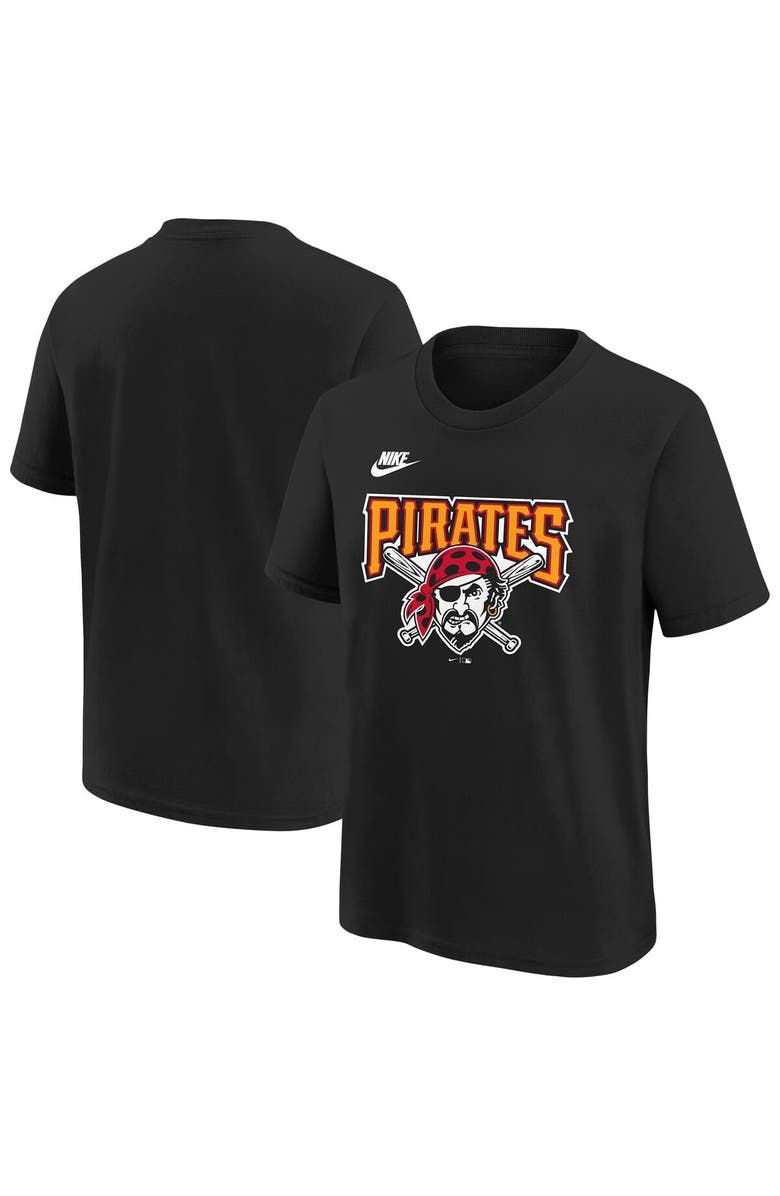 Nike Youth Nike Black Pittsburgh Pirates Cooperstown Collection Team Logo T-Shirt, Alternate, color, Black