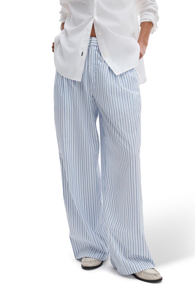 rag & bone Chappell Stripe Cotton Poplin Pants, Main, color, Baby Blue Stripe