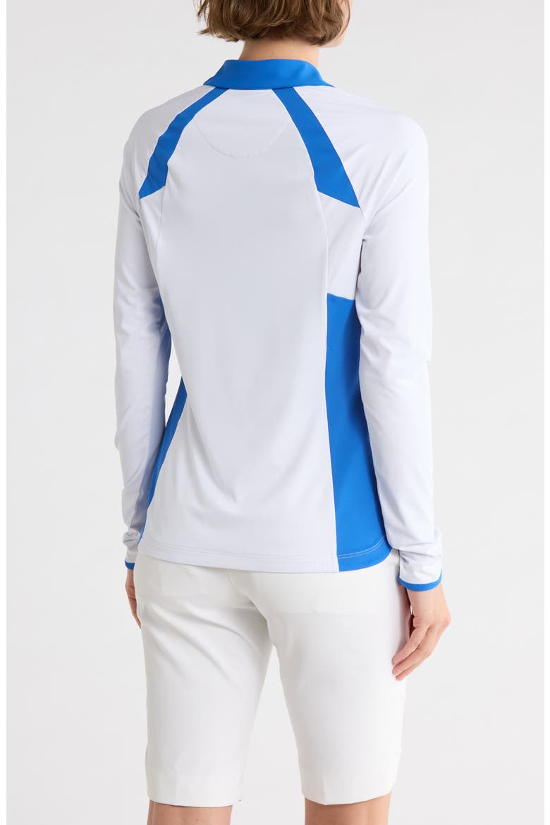 Colorblock Half Zip Polo, Alternate, color, BRIGHT WHITE