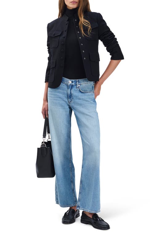 Rag & Bone Featherweight Saige Low Rise Wide Leg Jeans In Blue