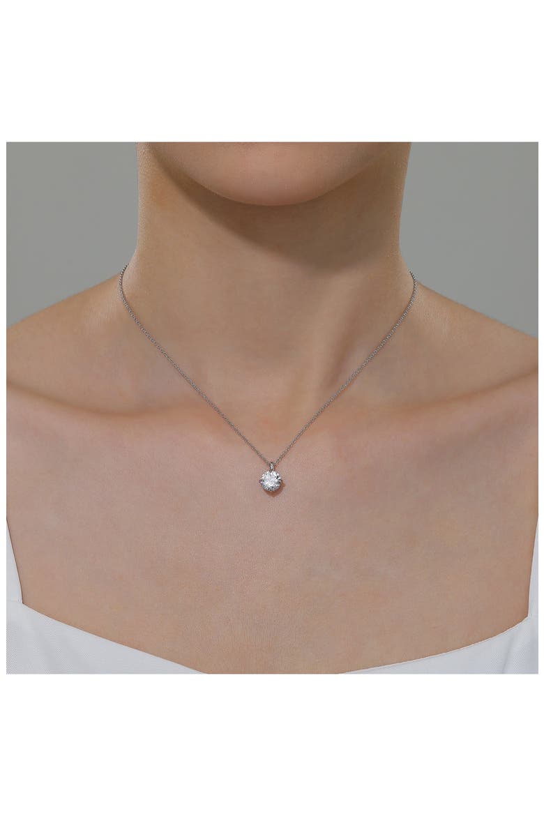 Simulated Diamond Solitaire Necklace, Alternate, color, WHITE