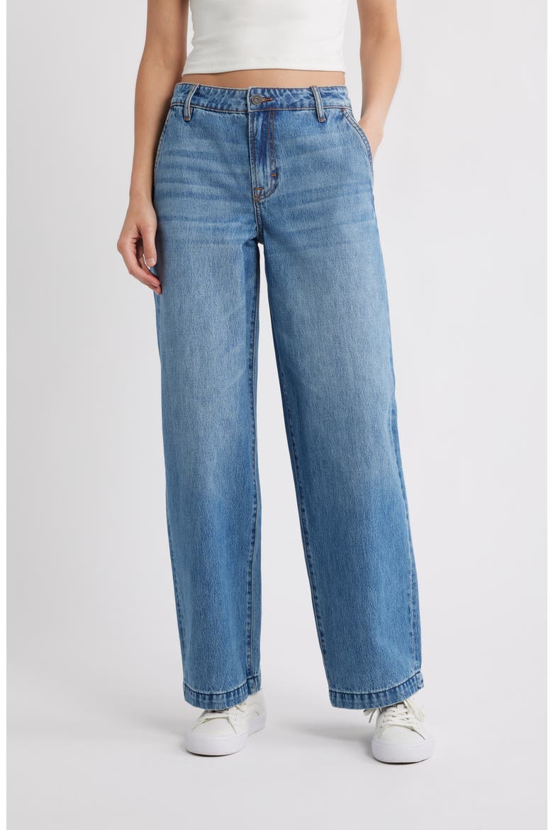 Low Rise Baggy Wide Leg Jeans, Main, color, MED.WASH