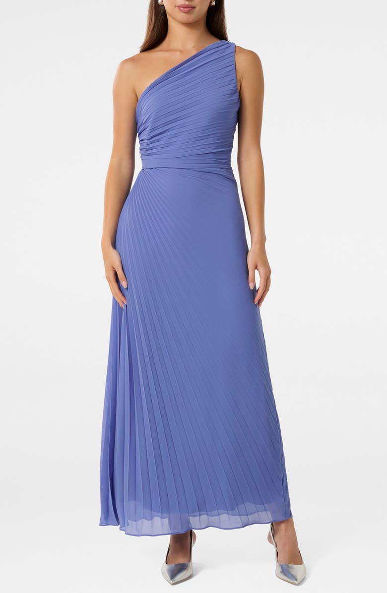Ever New Mirabelle One-Shoulder Pleated Gown, Main, color, 