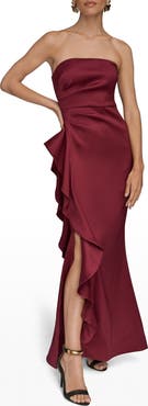 Donna Karan New York Strapless Ruffle Dress
