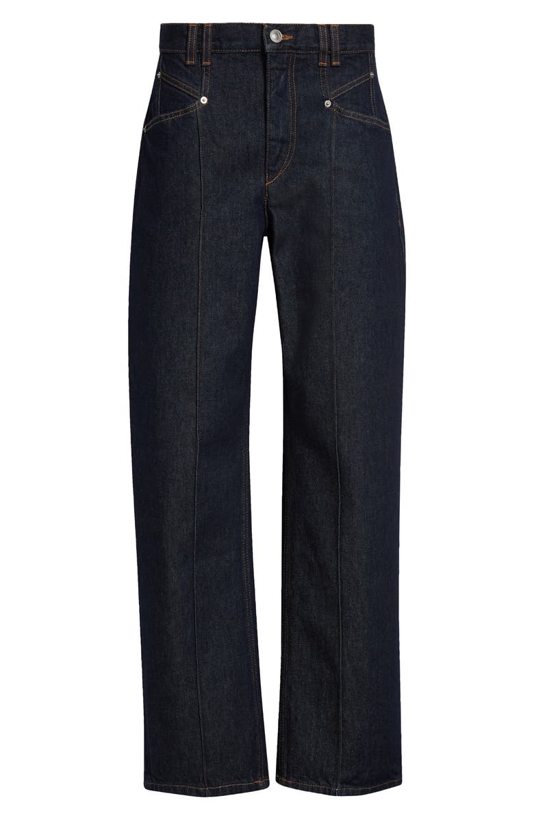 Isabel Marant Drolane High Waist Straight Leg Jeans, Alternate, color, Light Blue