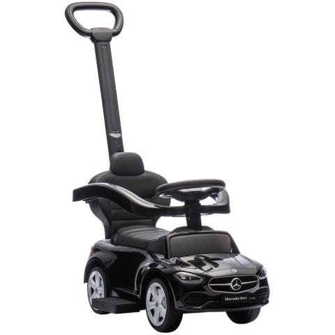 Mercedes-Benz C-Class 2-in-1 Ride-On Push Car, Black