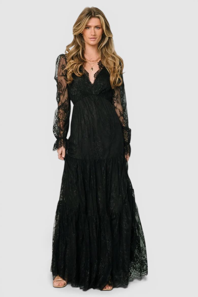 Gloria Lace Maxi Dress, Alternate, color, Black